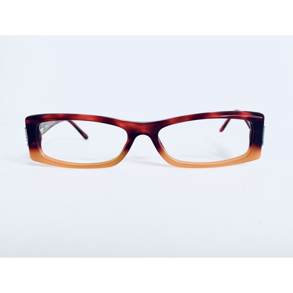 Versace Red Orange Tortoise Rectangular Glasses Italy MOD 3039B 51 15 130